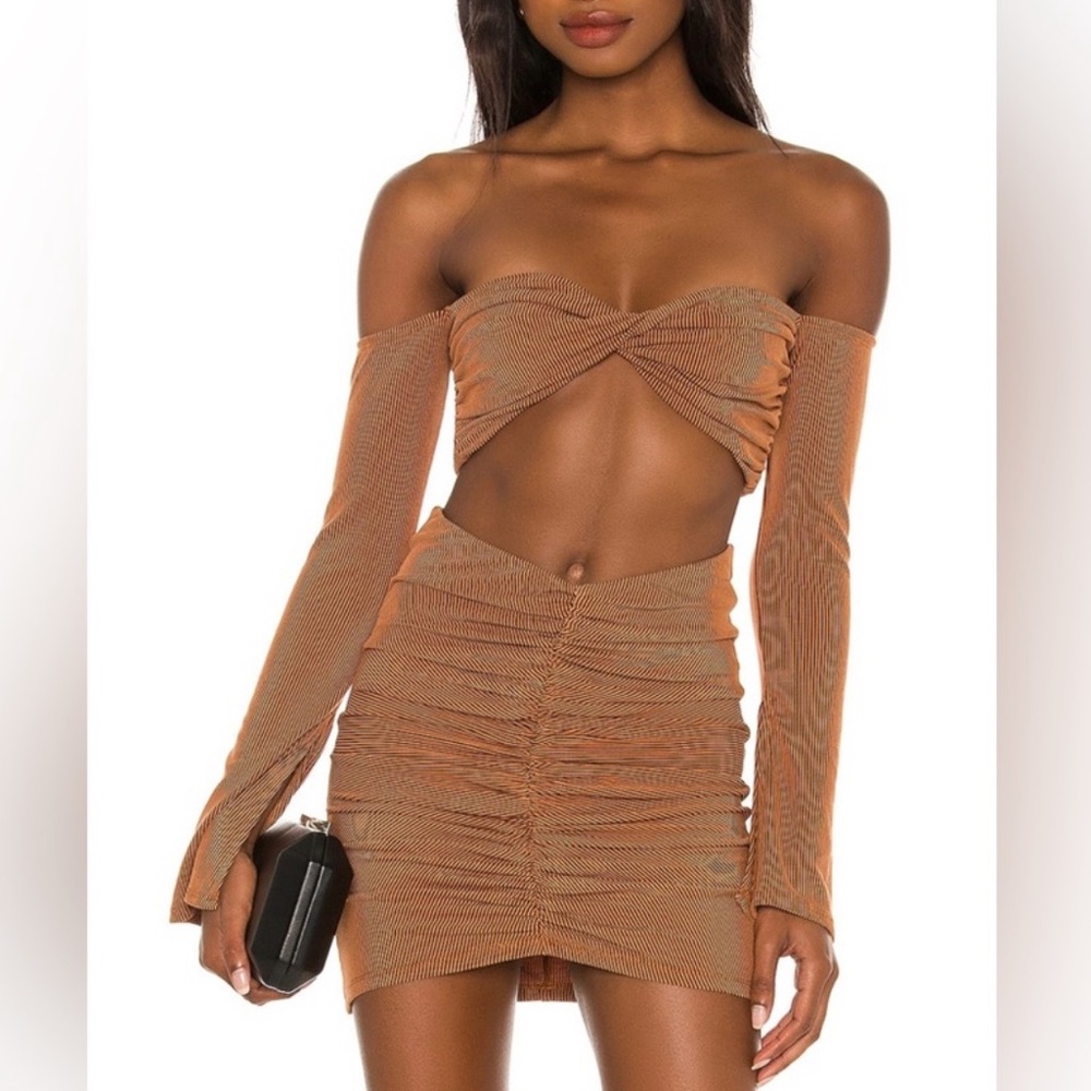 Revolve NBD Branson Long Sleeve Top & Bonney Mini Skirt Set